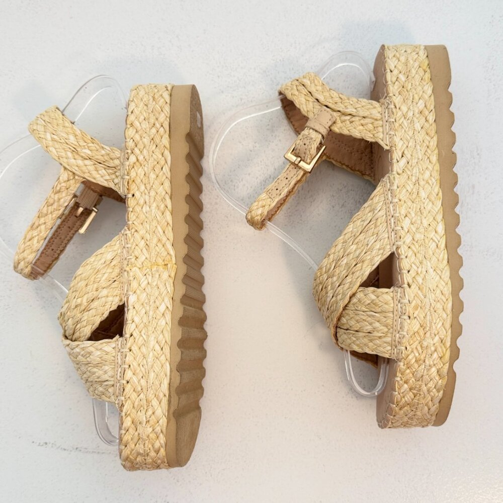 Beach By Matisse "Sunshine" Braided Raffia Platform Sandal- Size 9 - Picture 6 of 10
